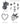 Black Temporary Tattoo Set (Large Set A4) No colours here!!! This temporary tattoo set is taking no prisoners with its bold and simple designs and will put your imagination to the test. With 18 different designs, spanning in size from tiny to large, it will be an endless source of ideas on how to combine them and where to place each one. A perfect blend of some of the traditional tattoo motifs and modern aesthetic, it will make an instant impact once applied. 